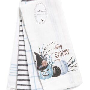 KAF HOME Set Of 4 Stay Spooky Printed Kitchen Towels - NIP